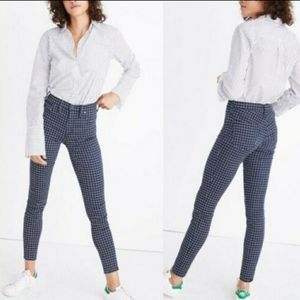 Madewell Blue Checkered Skinny Jeans